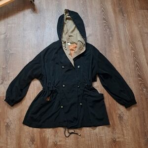 Vintage Black Parka Trenchcoat Made in Canada